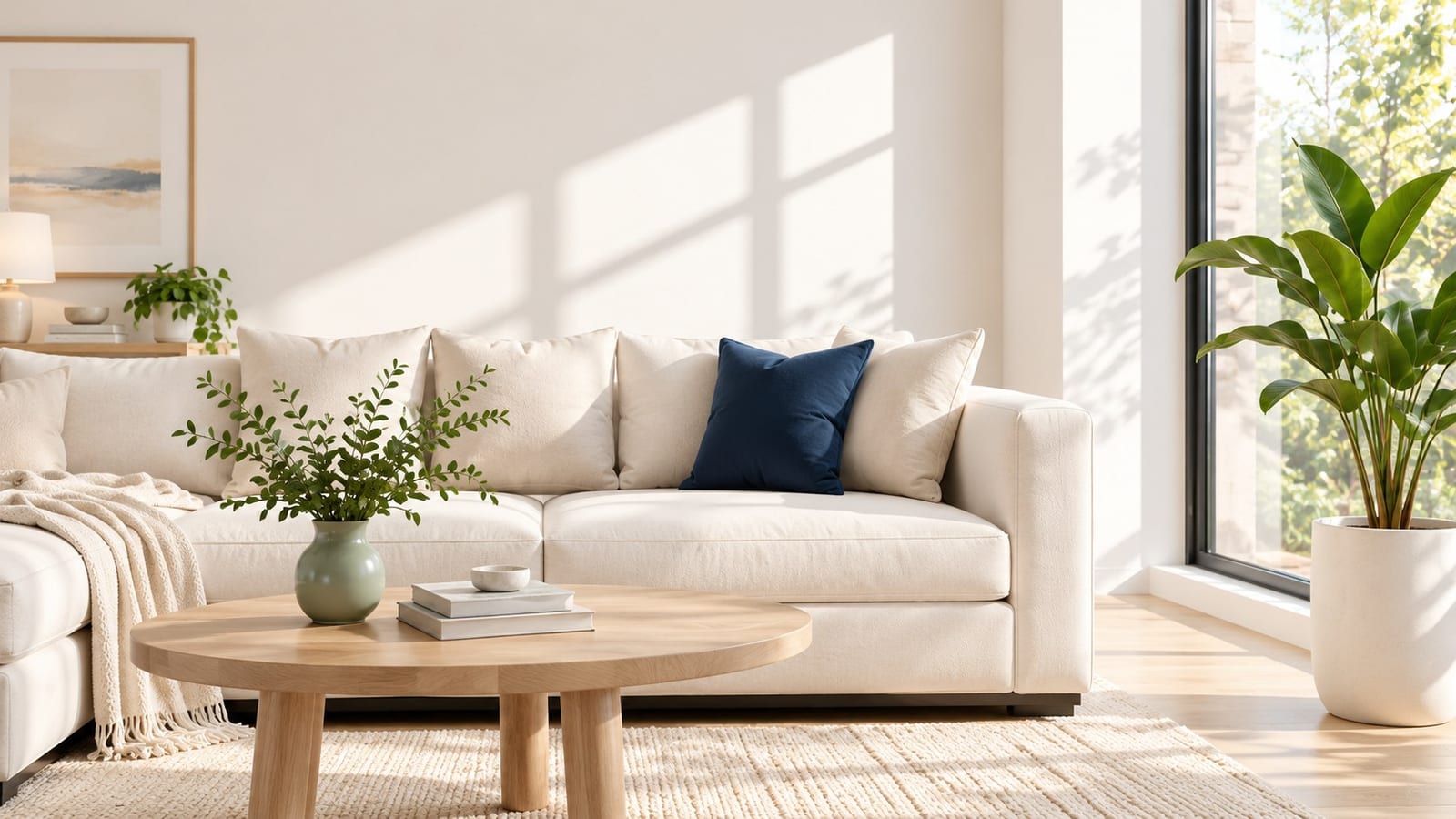 A cleaned and tidy living room